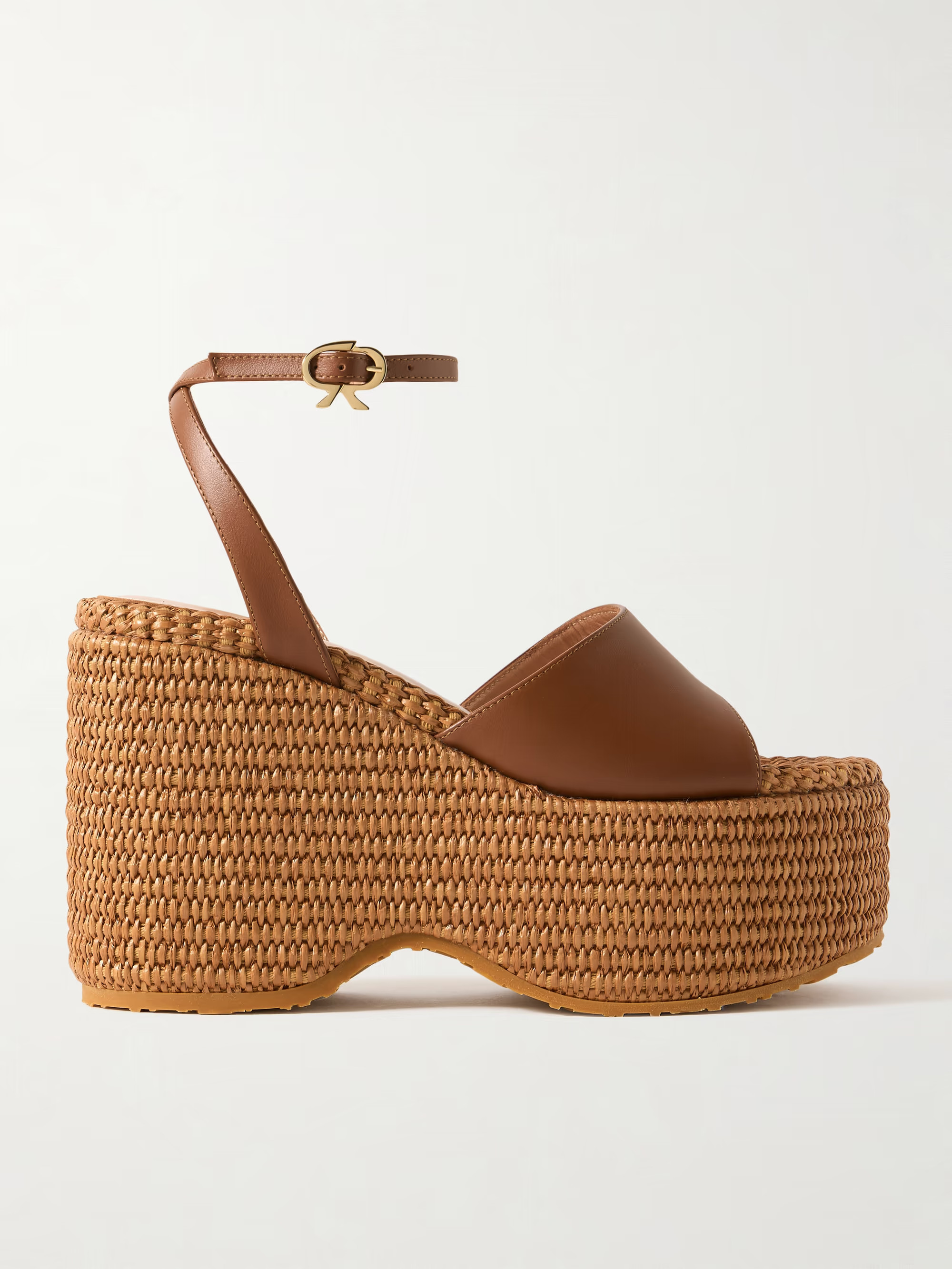 100 leather platform wedge sandals | NET-A-PORTER APAC