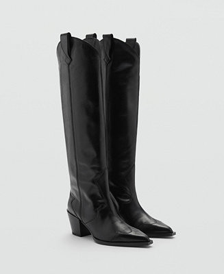 Mango Women's Cowboy Leather Boots - Macy's | Macy's