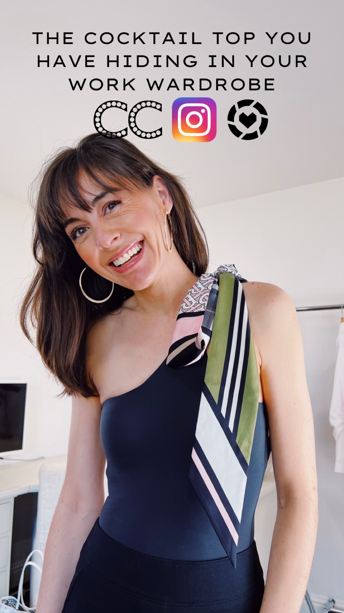 The cocktail top you have hiding in your work wardrobe. Styling hack with a basic bodysuit as seen on Instagram