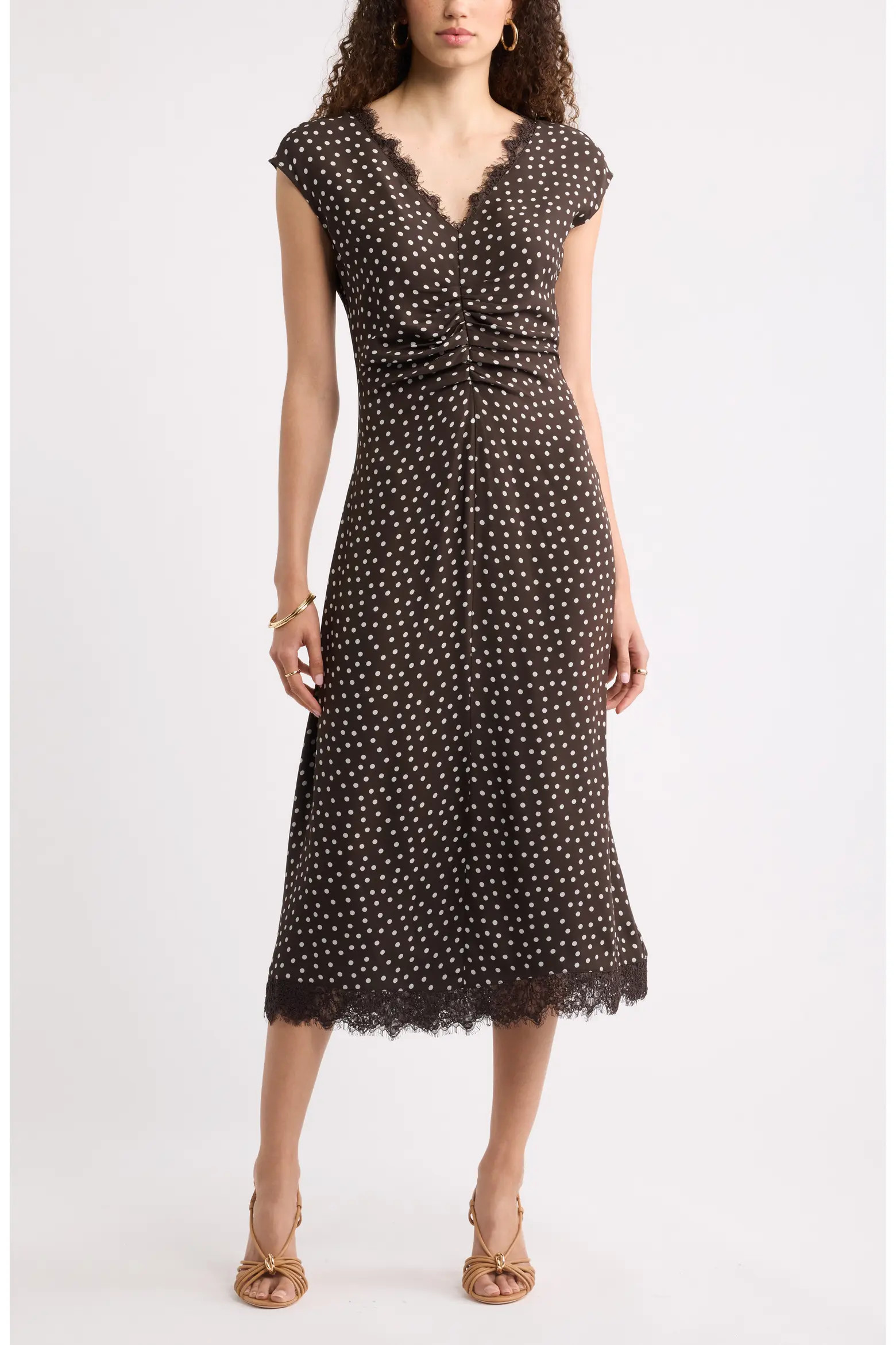 Nordstrom Lace Trim Midi Dress (Women) | Nordstrom | Nordstrom