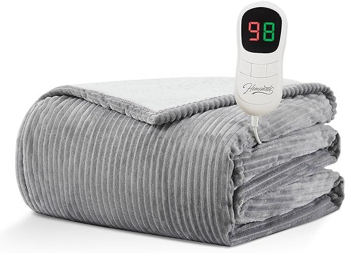Homemate Heated Blanket Electric Throw - 50"x60" Heating Blanket Throw 4 Hours Auto-Off 5 Heat Le... | Amazon (US)