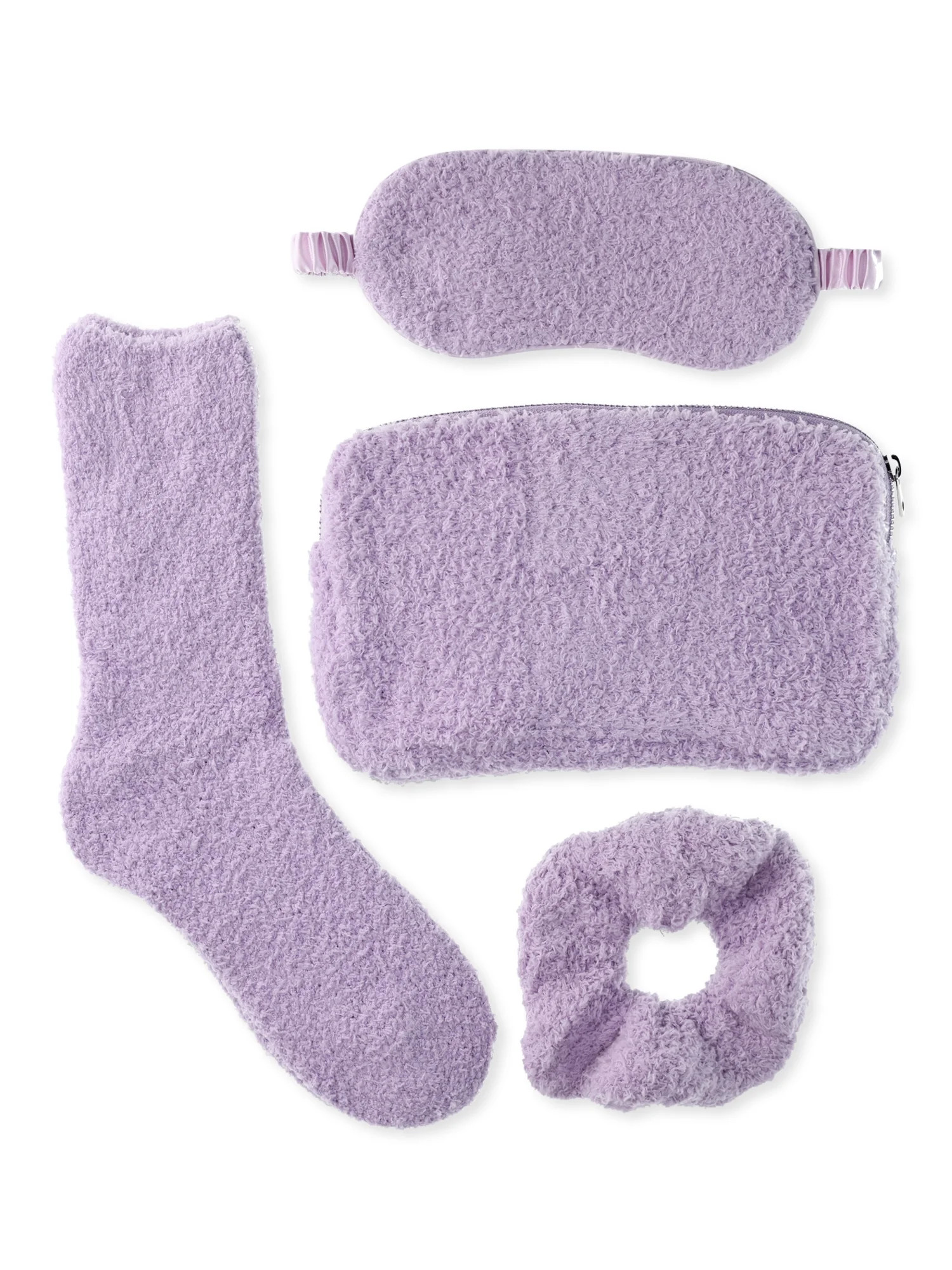 Time and Tru Women's Cozy Travel Set, 4-Piece, Lavender - Walmart.com | Walmart (US)