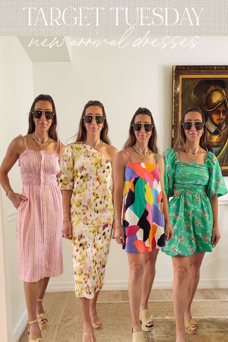 New target dress arrivals! Each one is extremely versatile. Wear for lots of occasions from baby showers to beach vacation. Wearing size xs in all. The third one from left isn’t available online for me to link yet. Once it is, I will be sure to link it. Also comes in a solid red and it’s only $20!!! 
Easter dress
Spring dress
Summer dress
Sundress
Vacation dress
Vacation outfit
Spring outfit 
Swim coverup 
Beach outfit 
Target finds
New target fashion finds
Target fashion 
Target style 

#LTKunder50 #LTKSeasonal #LTKstyletip