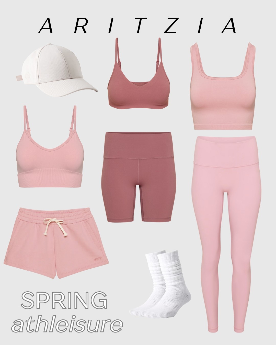 Pink athleisure for Spring 🩷 Love that you can mix and match! #aritzia #styleguide #springfashion #athleisure 