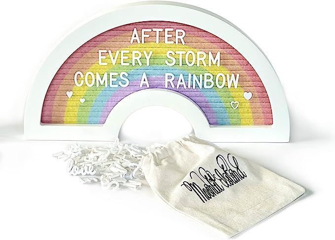 Rainbow Felt Letter Board Changeable Letter Board Rainbow Decor Rainbow Letter Board Rainbow Baby | Amazon (US)
