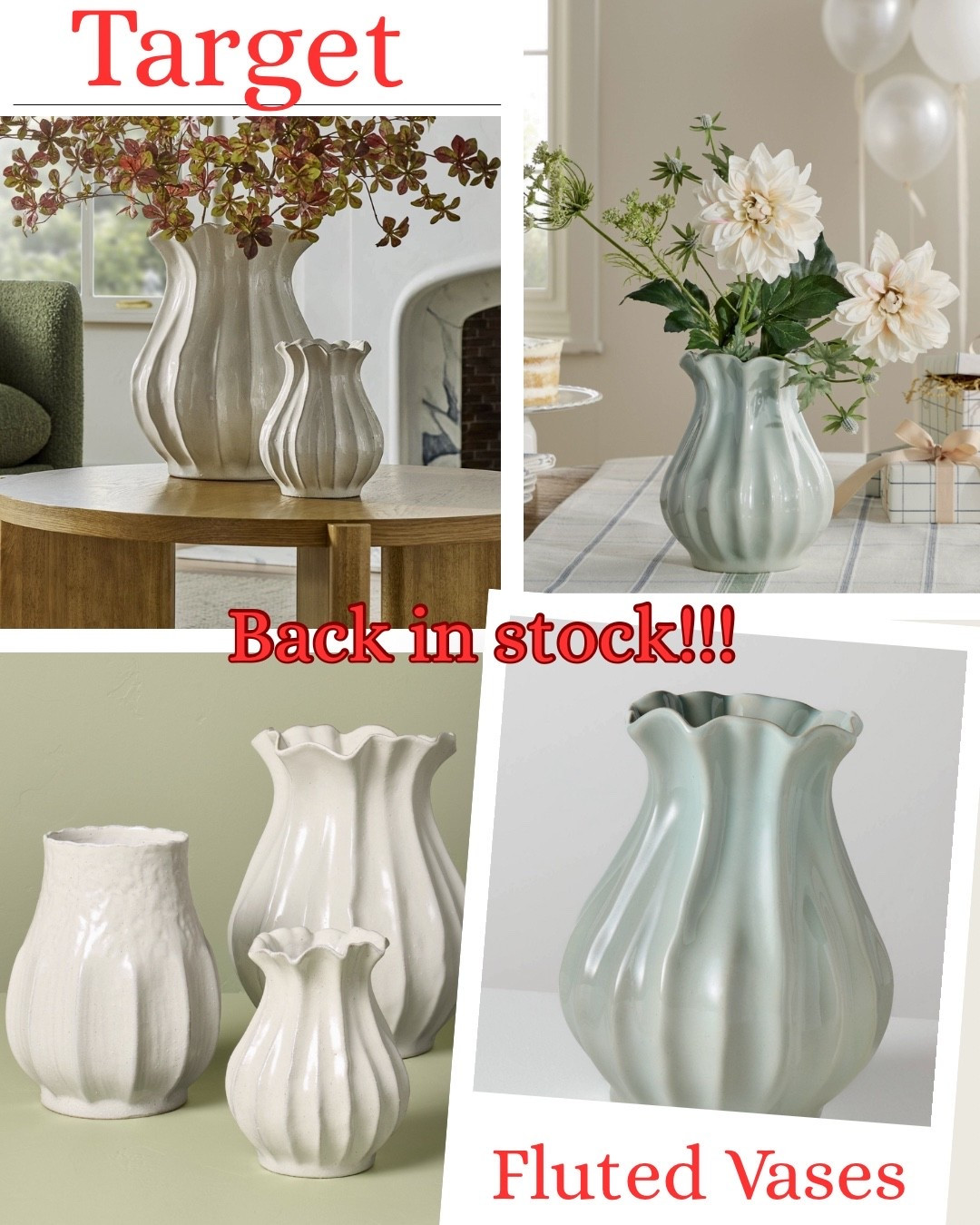 Target POPULAR Fluted Vases 
Great for reset decor after the Holidays

#LTKWedding #LTKU #LTKHome