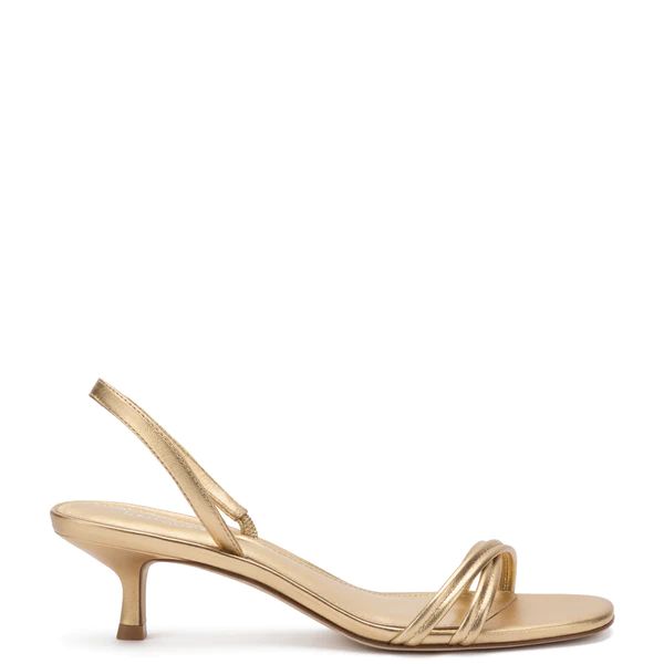 Mini Annie Sandal In Gold Metallic Leather | Larroude