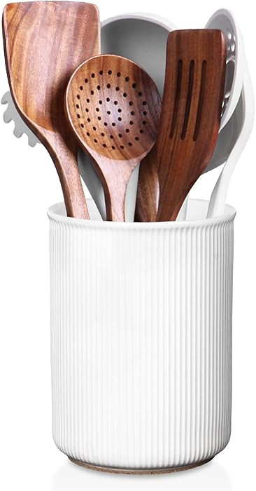 LoeJan Utensil Holder, Extra Large Utensil Crock, Stable Ceramic Utensil Organizer, Cooking Tool ... | Amazon (US)