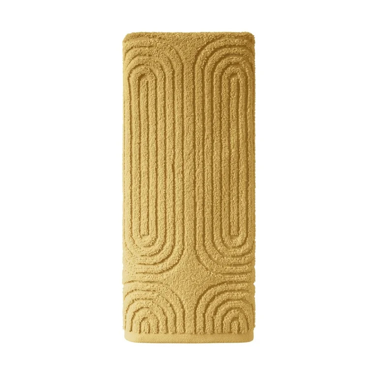 Beautiful Textured Hand Towel, 28" x 16", Amber Yellow by Drew Barrymore | Walmart (US)