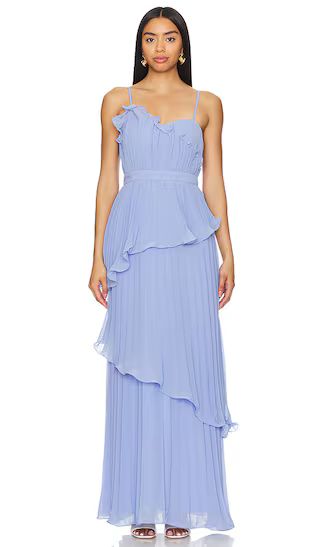 Cassy Pleated Gown in Grape Hyacinth | Revolve Clothing (Global)