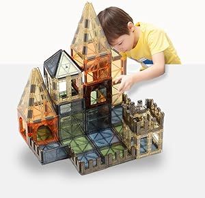 Jofarstep Magnetic Tiles 60 Pcs Set for Kids 3D Magnet Building Blocks Educational STEM Toys for ... | Amazon (US)