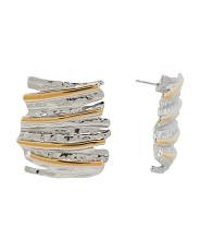 Two Tone Geometric Earrings | TJ Maxx