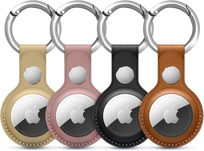 New Apple Airtag Leather Keychain for Apple Airtags | Leather Cases in Multi Colors, Durable and ... | Amazon (US)