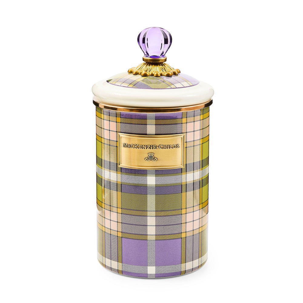 Tartan Violet Large Canister | MacKenzie-Childs