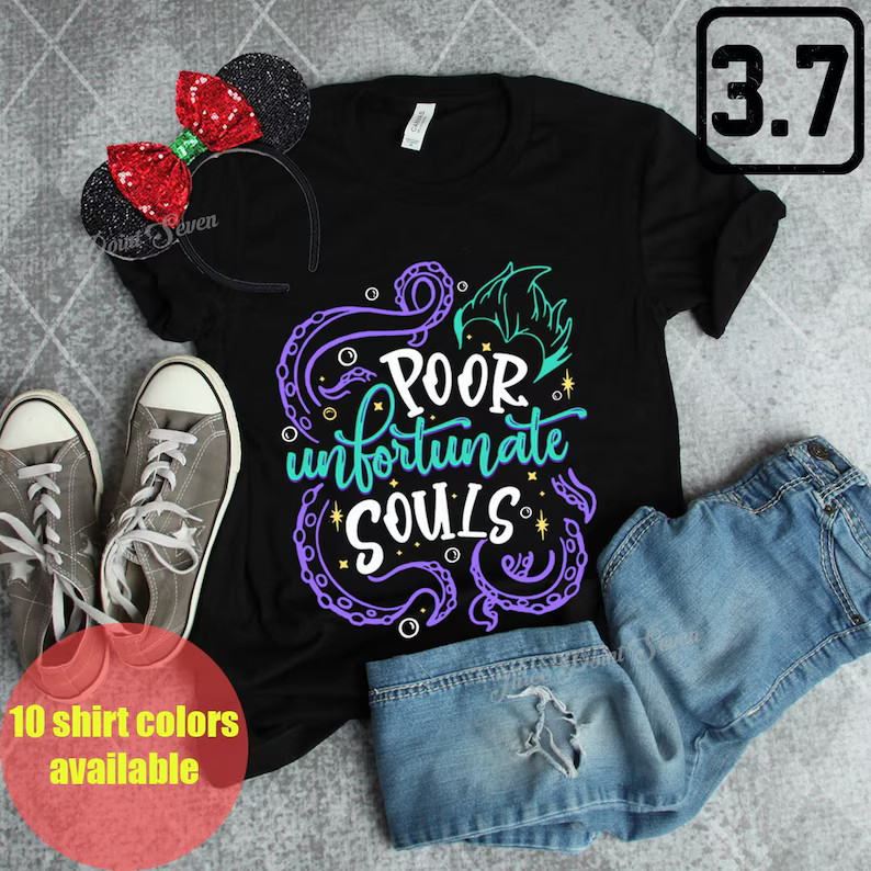 Disney Halloween Shirt, Poor Soul Shirt, Disney Villains Shirt, Ursula Shirt, Poor Unfortunate So... | Etsy (US)