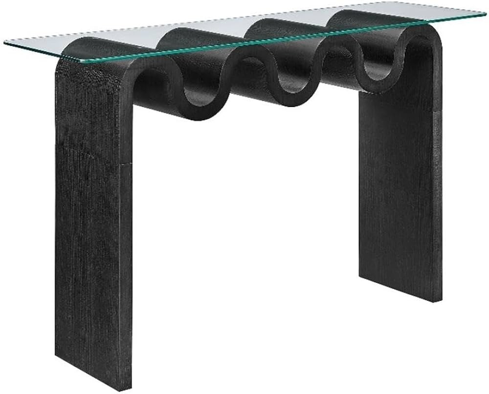 Modway Ondine Glass Console Table in Black | Amazon (US)