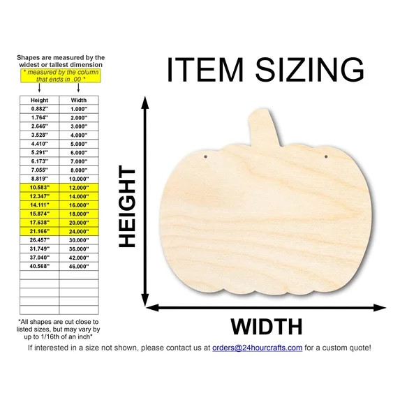 Unfinished Pumpkin Door Hanger | DIY Craft Cutout | Door Hanger 16" / 1/2" | Walmart (US)