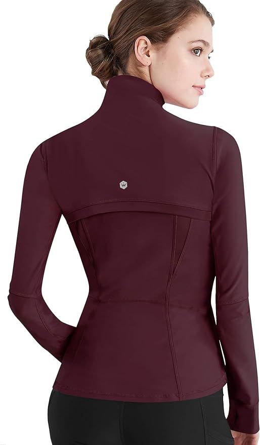 Lock and Love Women's Full Zip-up Yoga Workout Running Track Jacket with Thumb Holes | Amazon (US)