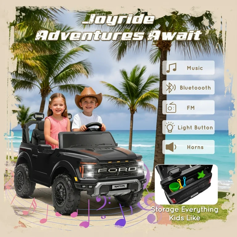 Ford 24V Ride on Cars for Big Kids, Ford F150 Raptor Battery Powered 2 Seater Ride on Toy Car wit... | Walmart (US)