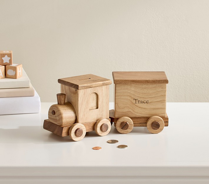 Wooden Train Coin Bank | Pottery Barn Kids