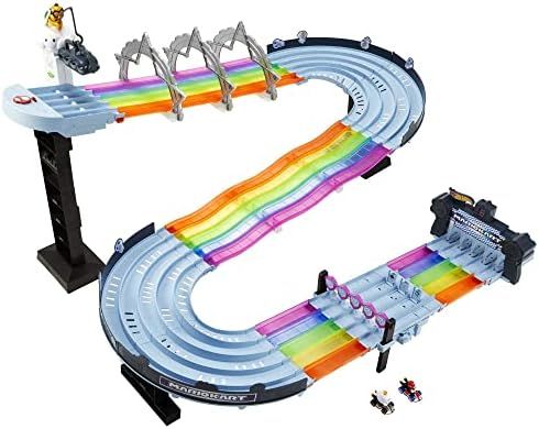 Hot Wheels Mario Kart Rainbow Road Raceway 8-Foot Track Set with Lights & Sounds & 2 1:64 Scale V... | Amazon (CA)