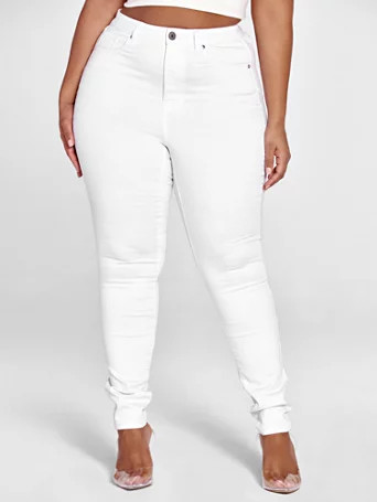 Ultra High Rise Skinny Jeans with Cutout Waist - Fashion To Figure | Fashion To Figure