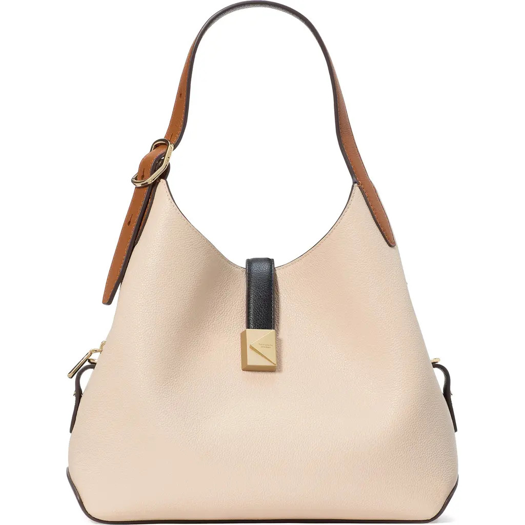 Kate Spade New York deco pebbled leather shoulder bag in Milk Glass Multi at Nordstrom | Nordstrom