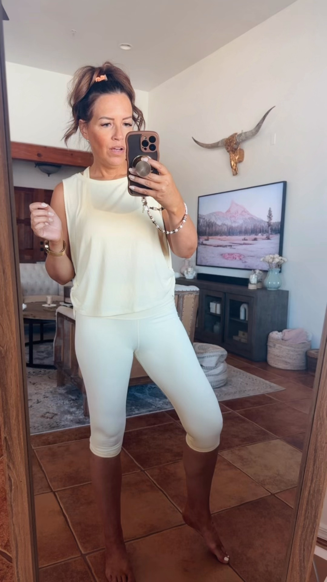 The cutest butter yellow work out set!💛 🧈🌼 
L in leggings (waist is a little big) , M in bra+tank

#LTKfitnessgoals #LTKActive #LTKOver40