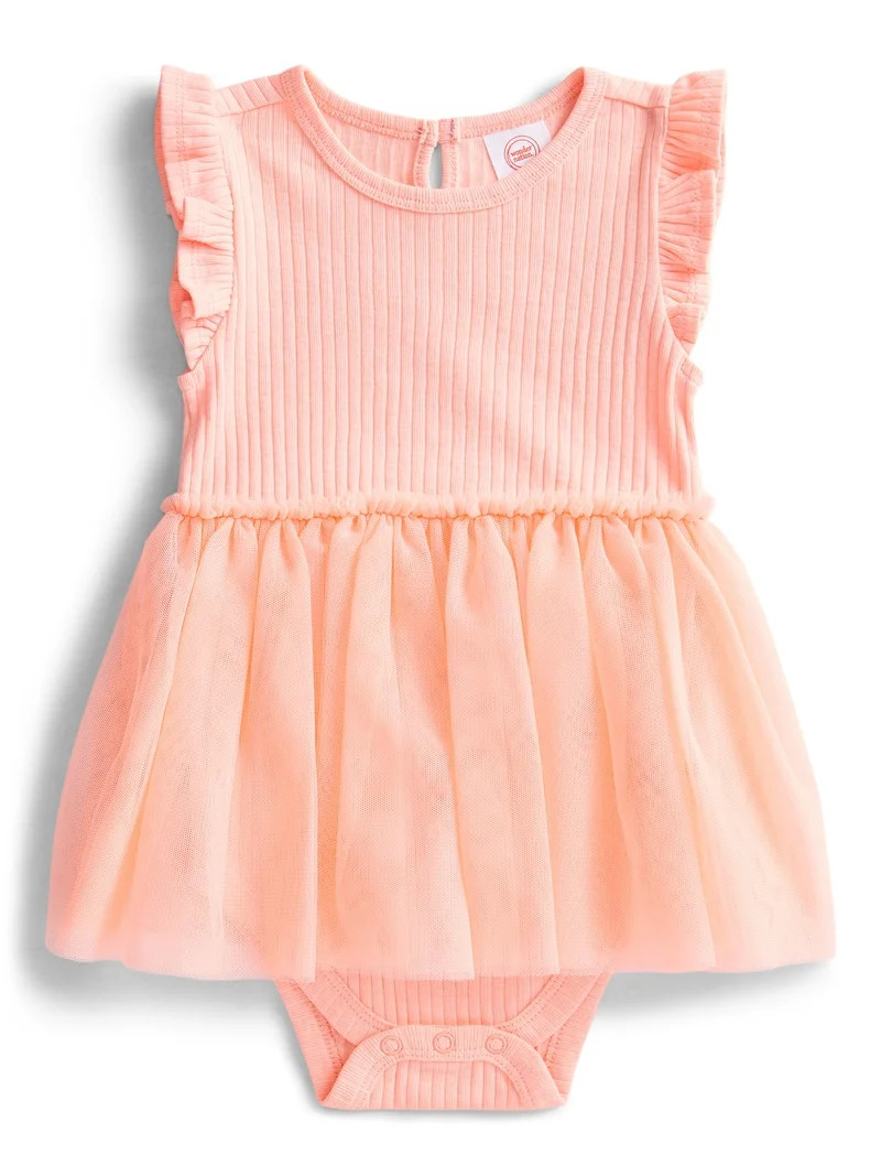 Wonder Nation Baby Girls Tulle Dress, Sizes 0/3M-24M | Walmart (US)