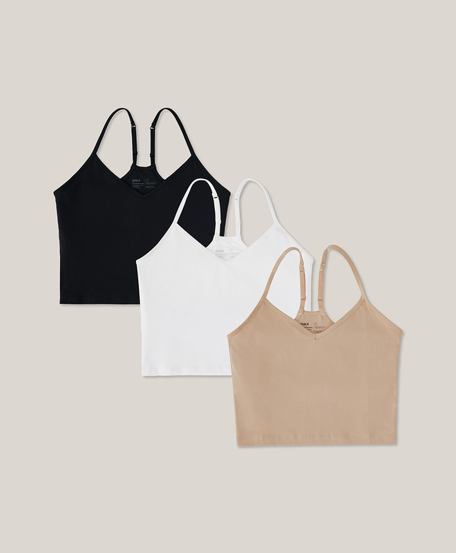 Women’s Everyday Shelf Bra Cropped Camisole 3-pack made with Organic Cotton | Pact | Pact Apparel