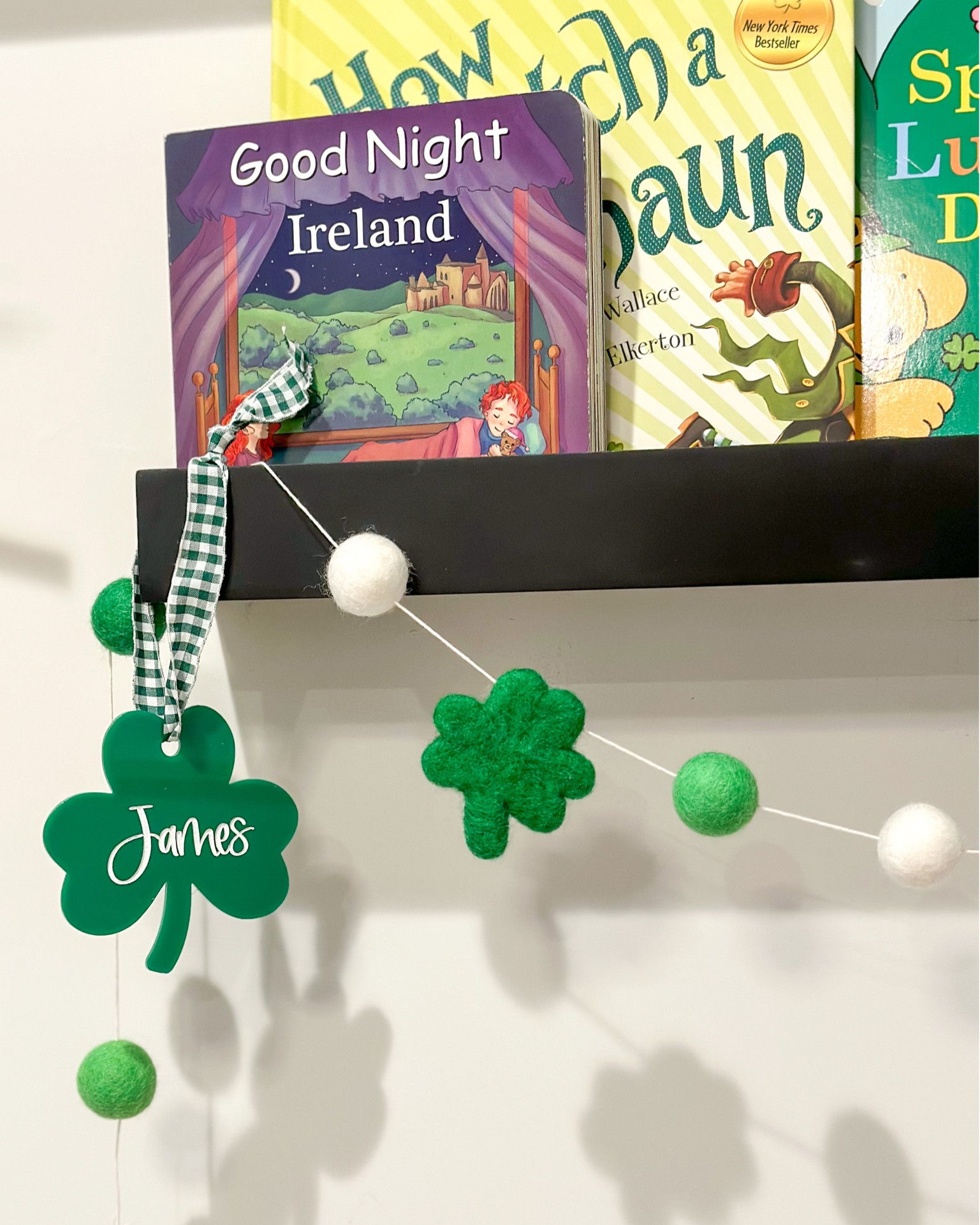 Clover name tag 🍀

• nursery decor, st. Patrick’s day, seasonal decor, bookshelf style, garland, name tag, Etsy finds, kids books 

#LTKbaby #LTKkids #LTKSeasonal