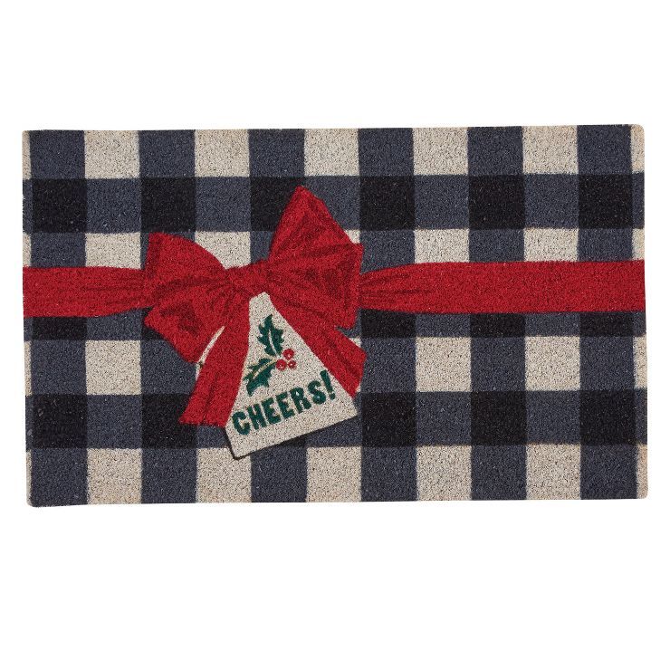 Park Designs Cheers Buffalo Check Holiday Doormat - Black 1'6''x2'6'' | Target