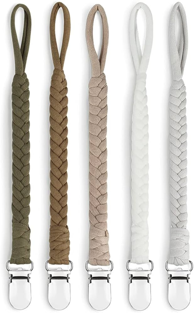 Pacifier Clip for Boys and Girls Binky Holder Pacifier Holder Leash Smoother Clip Handmade Braide... | Amazon (US)