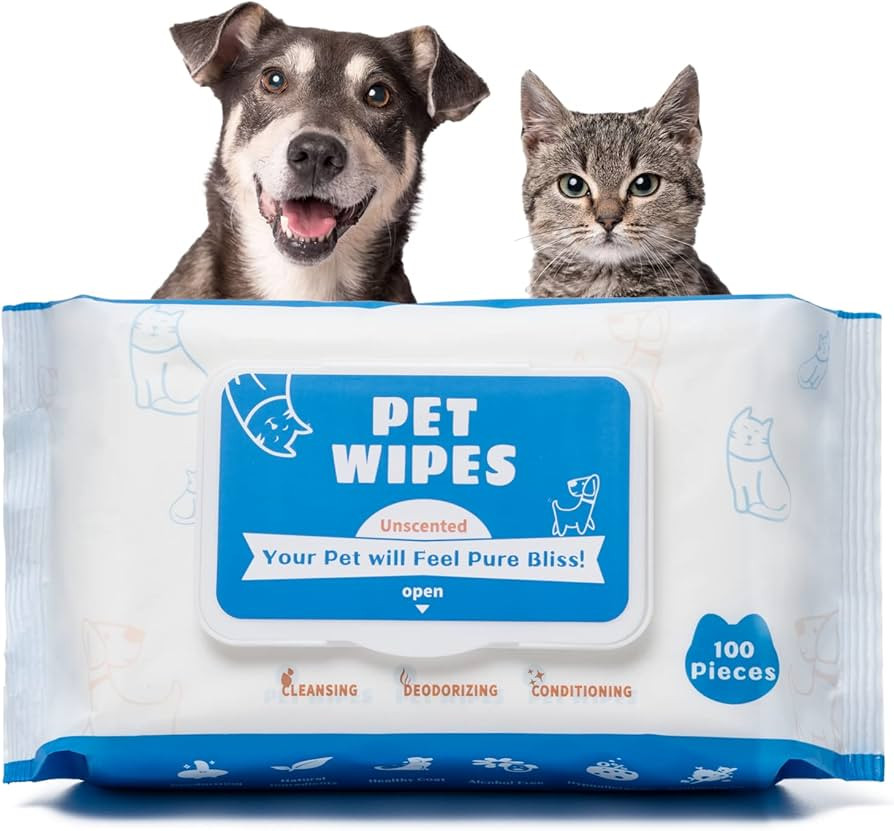 Tetesol Dog Wipes for Pets & Cats- 100 Count All Purpose Unscented for Paw & Butt Cleaning,Groomi... | Amazon (US)