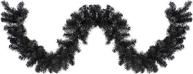 Northlight 9' x 10" Black Colorado Spruce Artificial Christmas Garland - Unlit | Amazon (US)