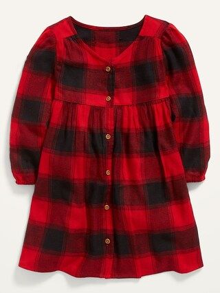 Plaid Button-Front Swing Dress for Toddler Girls | Old Navy (US)