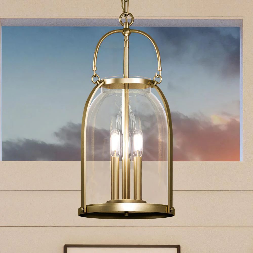 UQL4190 French Country Chandelier 21.5''H x 11''W, Rustic Brass Finish, Retford Collection | Urban Ambiance, Inc.