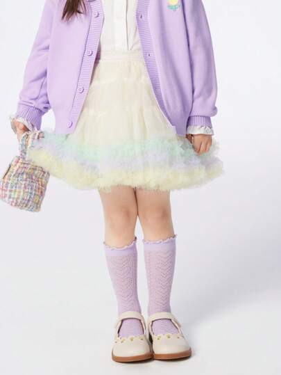 Balabala Young Girl Skirt Baby Skirt Girls' Skirt 2024 New Stylish Tulle Puff Skirt | SHEIN