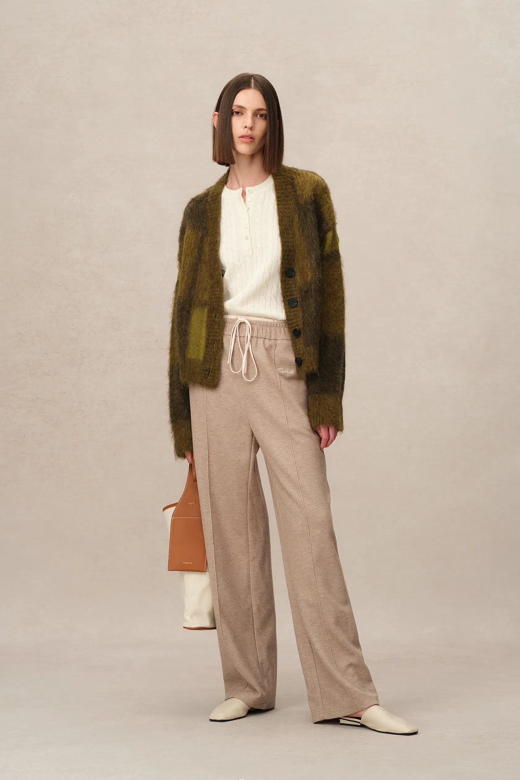 Nacton Plaid Cardigan in Baby Alpaca Blend Knit | Fabrique