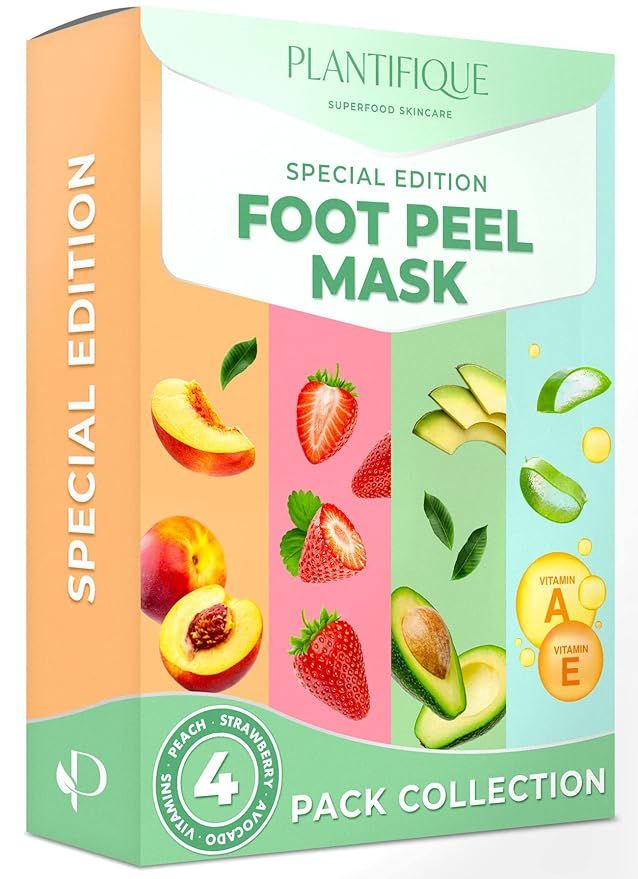 PLANTIFIQUE Foot Peel Mask Family Pack 4 pcs - Peeling Foot Mask Dermatologically Tested - Repair... | Amazon (US)