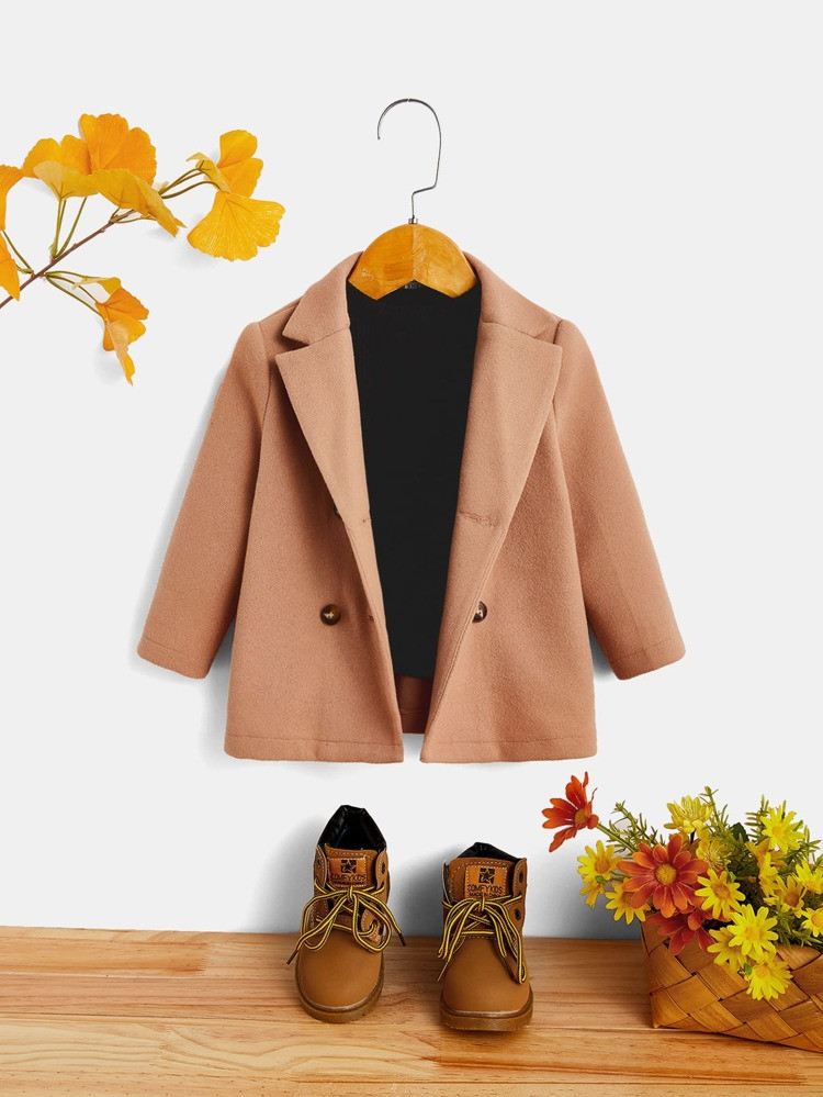 SHEIN Baby Lapel Neck Coat Without Sweater | SHEIN
