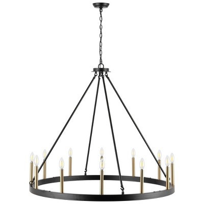 Taelor 12 Light 42" Chandelier - CHA4066 - Black/Gold - Safavieh | Target