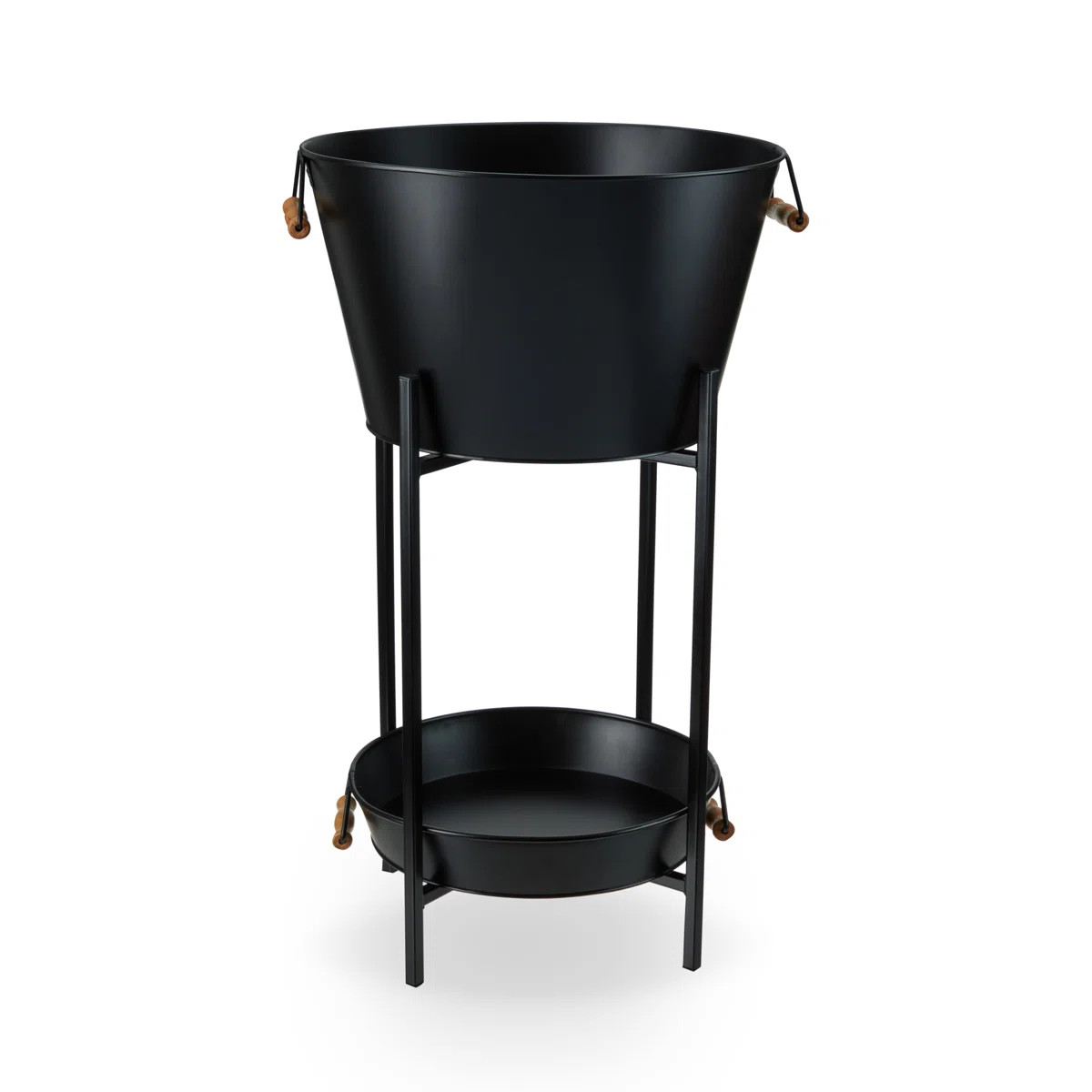 Black Beverage Tub with Stand & Tray | Wayfair North America