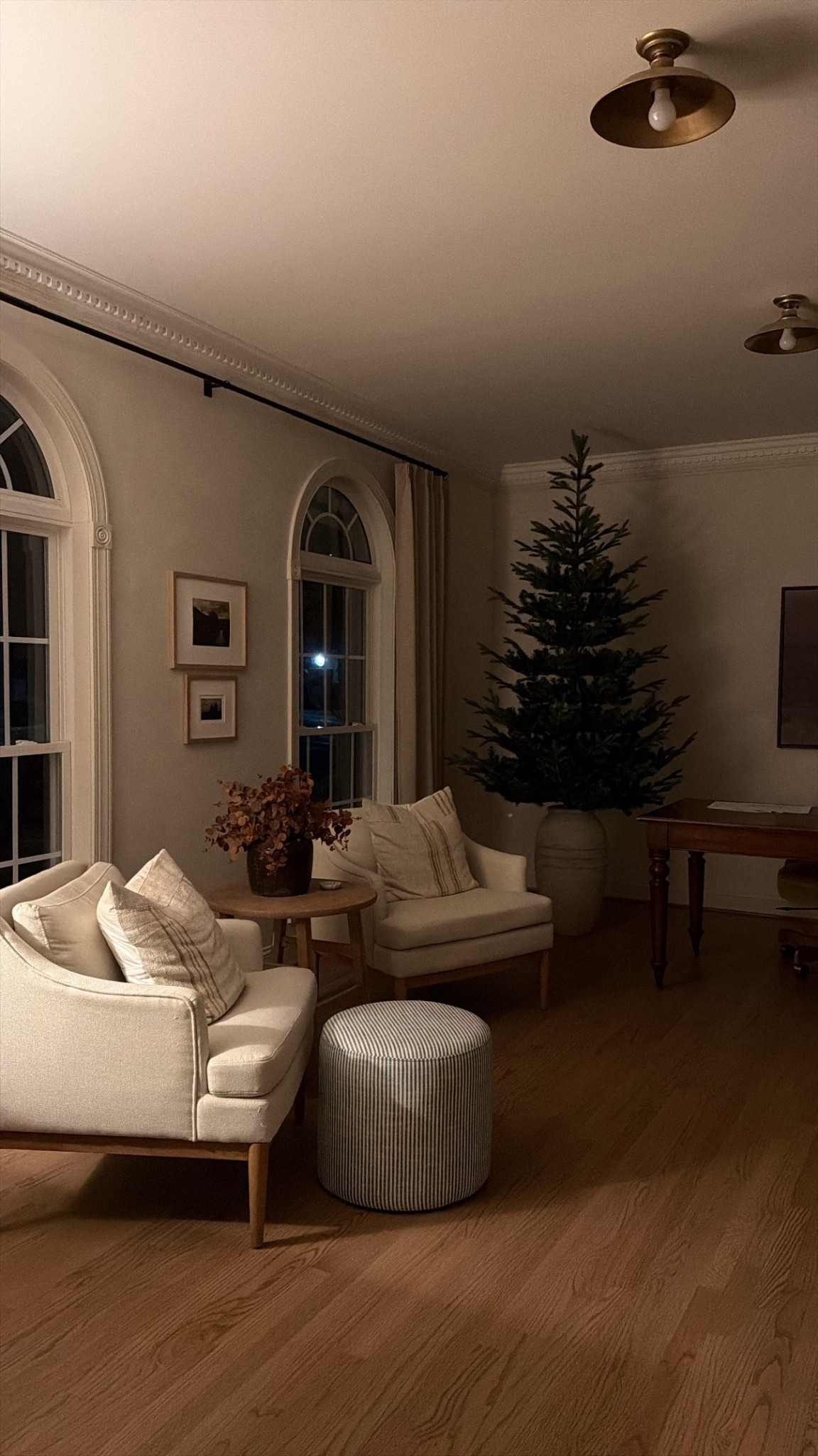 Everyone’s favorite Christmas tree ☺️ she’s only 6 ft tall but loved in an oversized planter makes her a statement for sure!

Going to miss this view in a few weeks.

Wall color: faux Limewash using BM Swiss coffee and Natural cream
Trim color: BM Natural Cream

#LTKHoliday #LTKSaleAlert #LTKHome