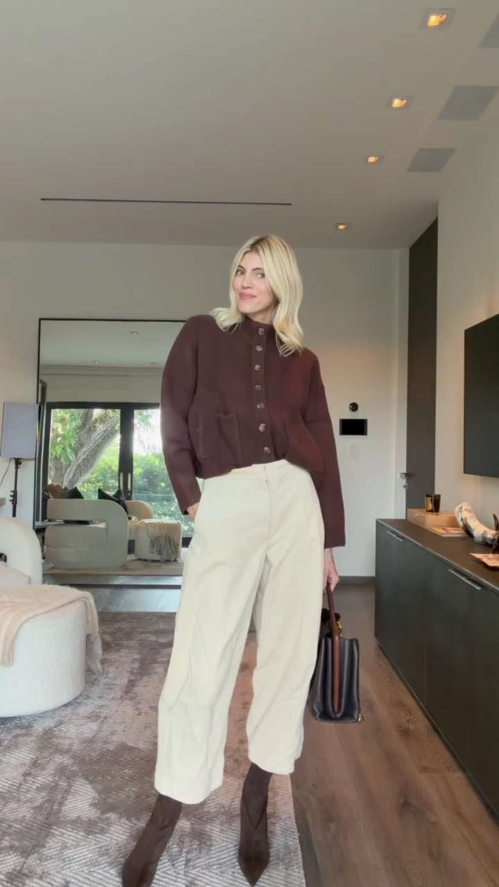 I love this sweater with these gorgeous tortoise shell buttons! 🤎 Loving it with these brown accessories. 

 #LTKSeasonal #LTKStyleTip #LTKShoeCrush