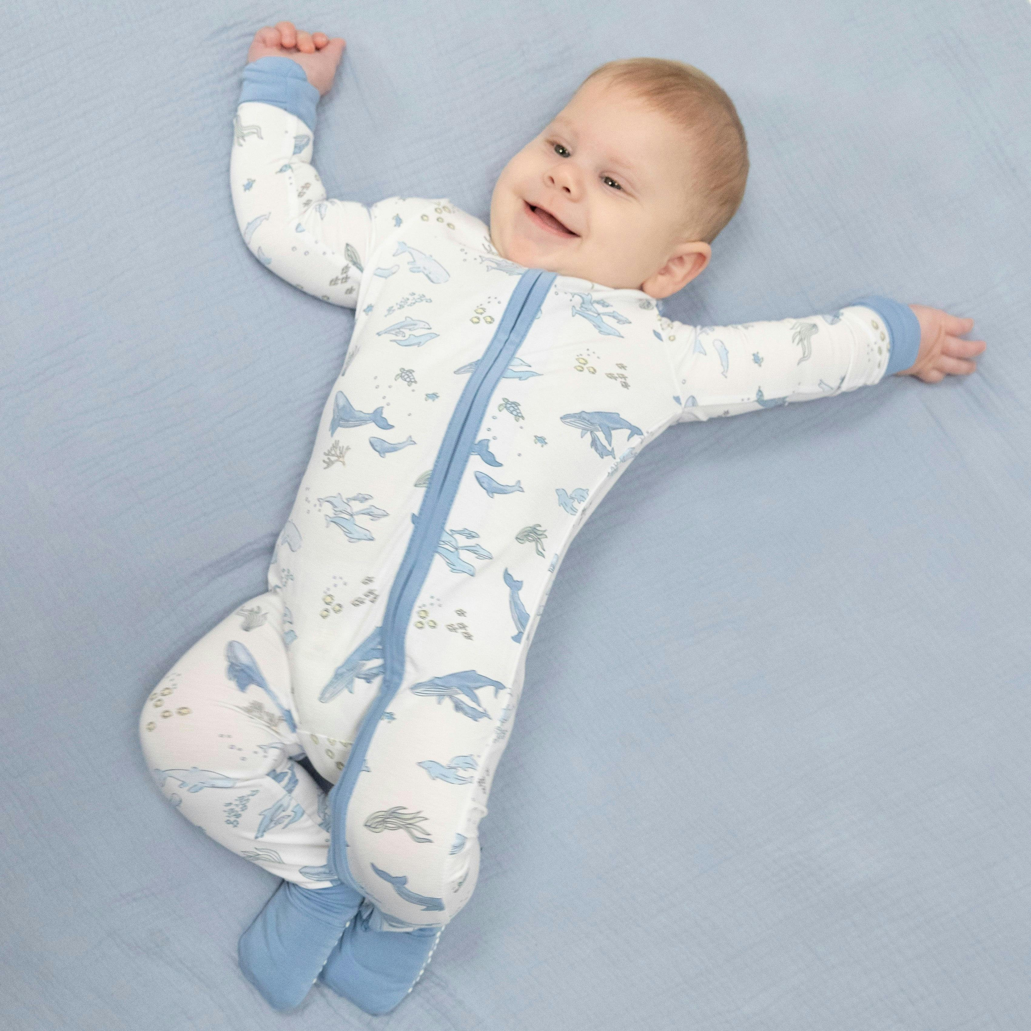Watercolor Blue Whales - Convertible Romper | Maisonette