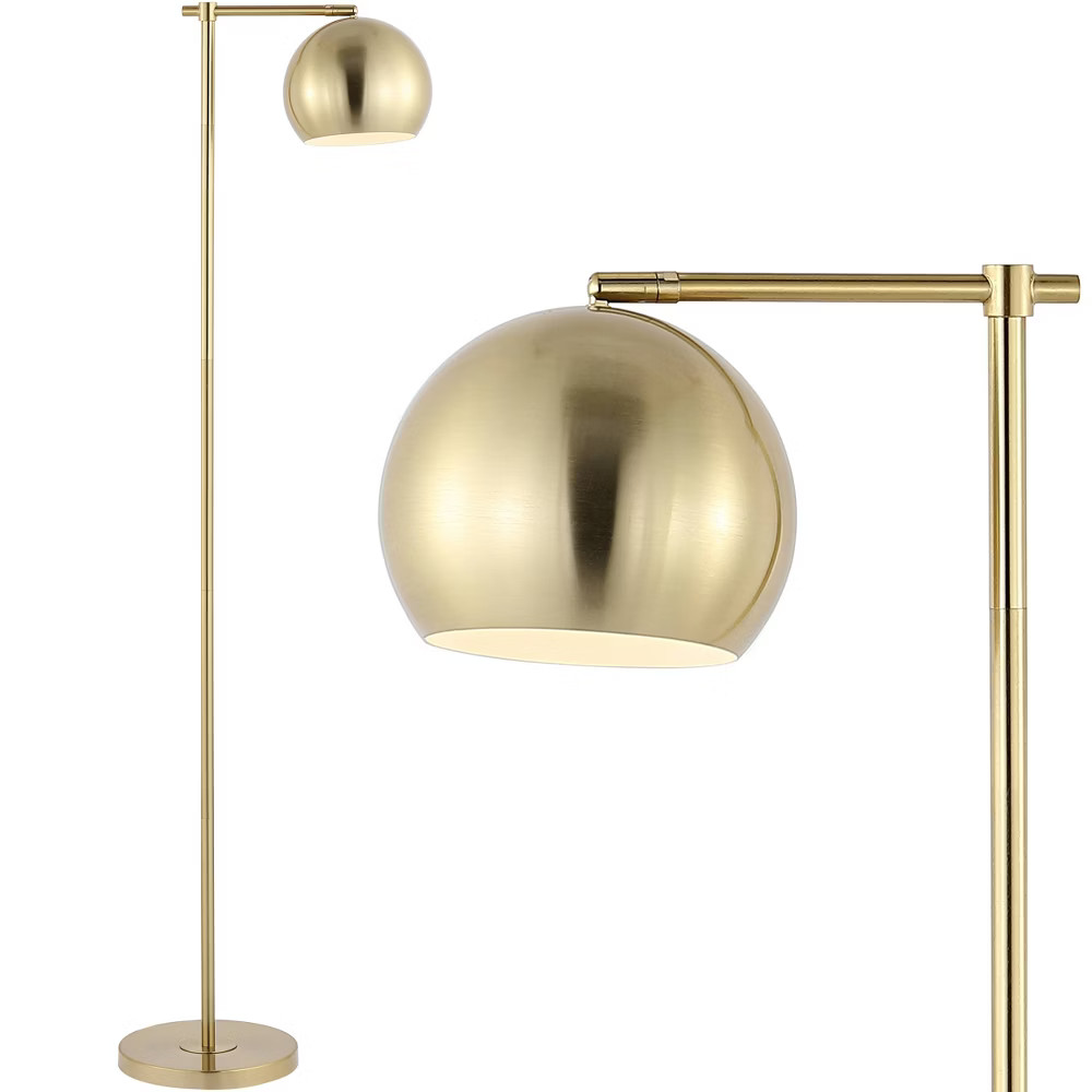 58.5"" Eva Modern Contemporary Iron LED Floor Lamp Brass Gold (Includes LED Light Bulb) - JONATHAN Y | Target