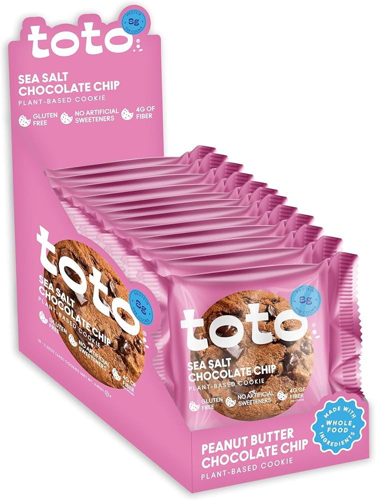 Toto's Sea Salt Chocolate Chip Vegan Cookies: Gluten-Free High-Fiber Cookie with Plant-Based Prot... | Amazon (US)