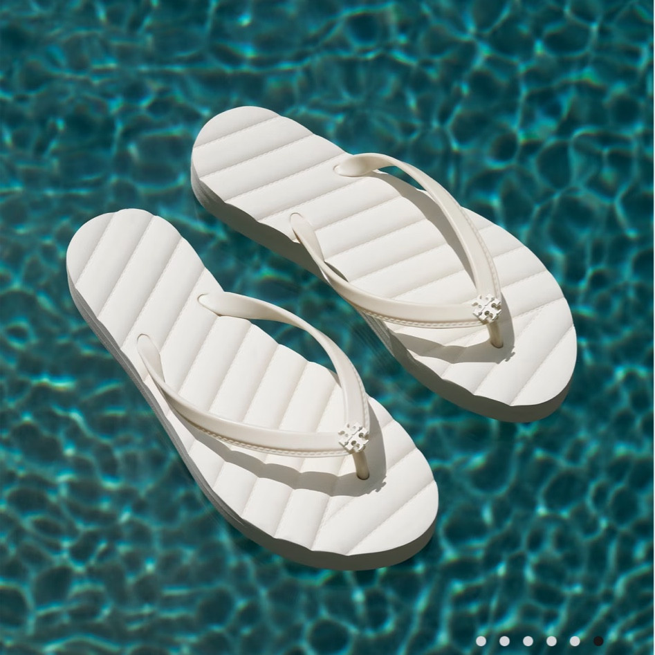 White flip flops 
White shoes 
Bride shoes 
Honeymoon shoes
Bachelorette shoes 
Tory Burch shoes 

#LTKstyletip #LTKwedding #LTKSeasonal