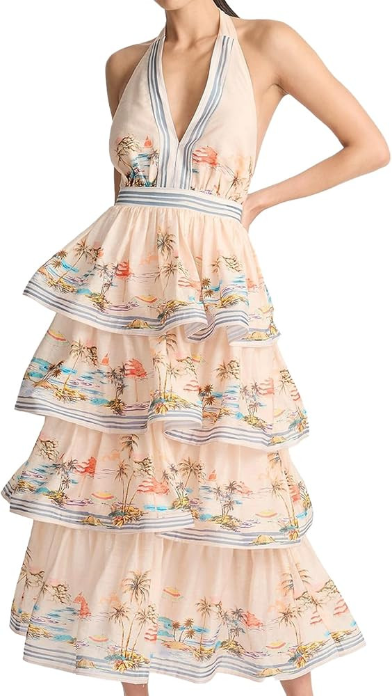 Women Bow Knot Elegant Dress Birthday Dress for Women Maxi Dress Floral Dress Backless Dress Slee... | Amazon (US)